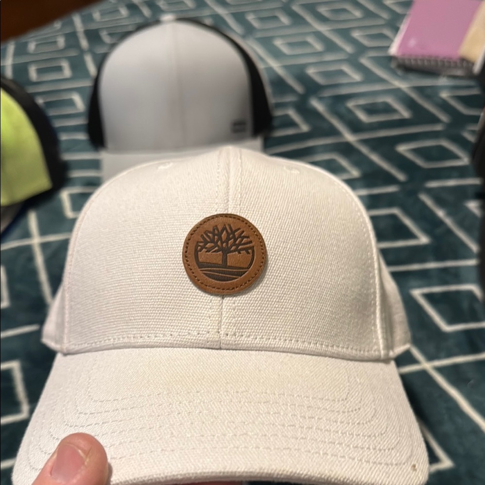 Timberland Cream Cap with Brown Logo